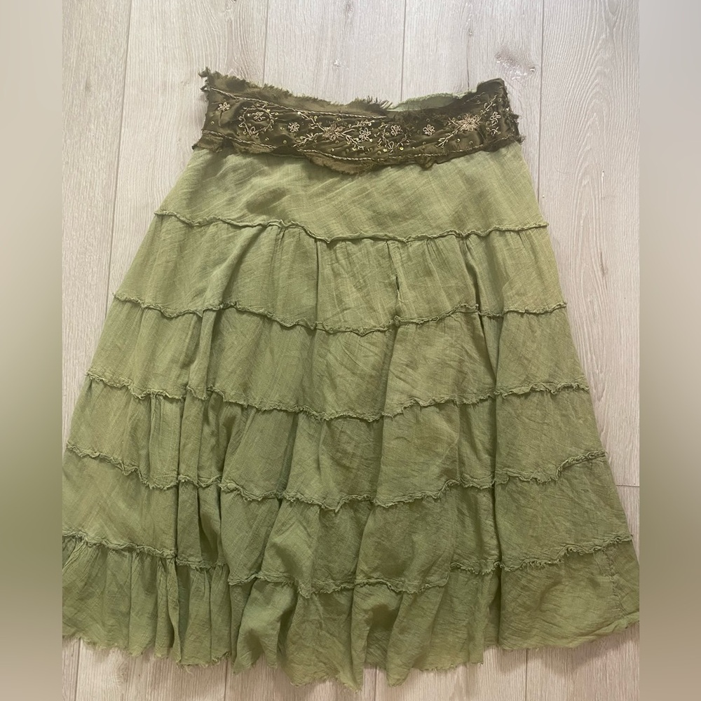 Trendy Green Y2K Vintage Skirt